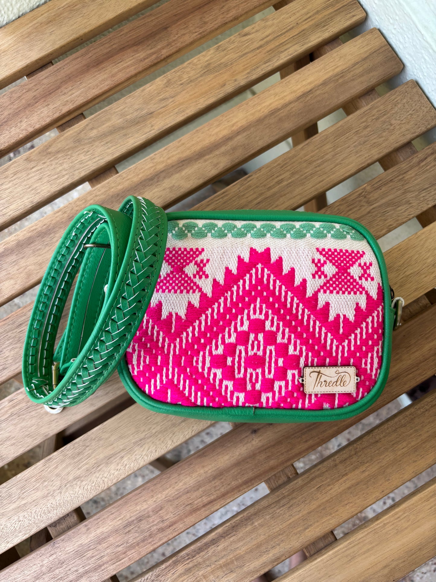 Pink & Green Sling Bag