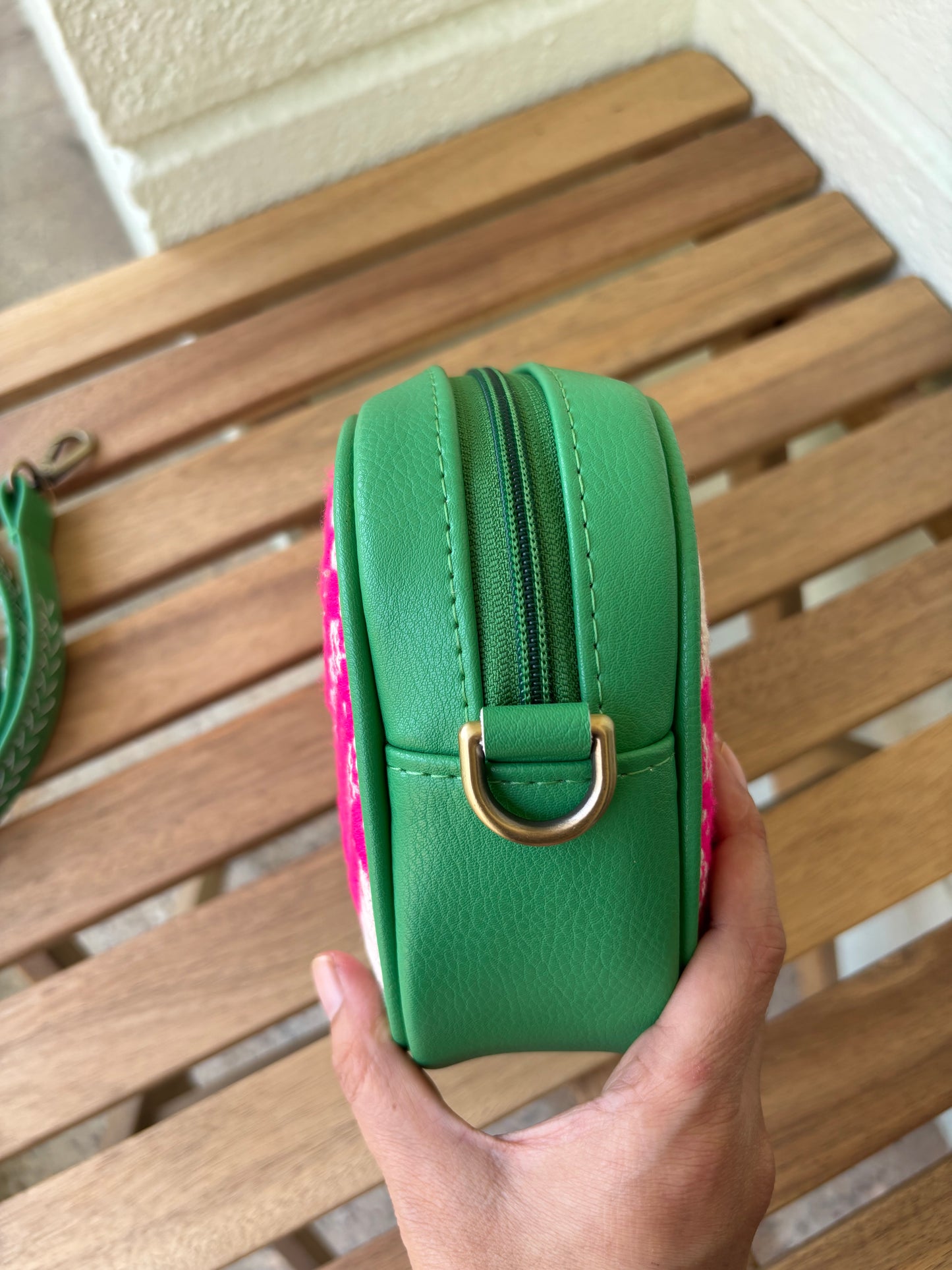Pink & Green Sling Bag