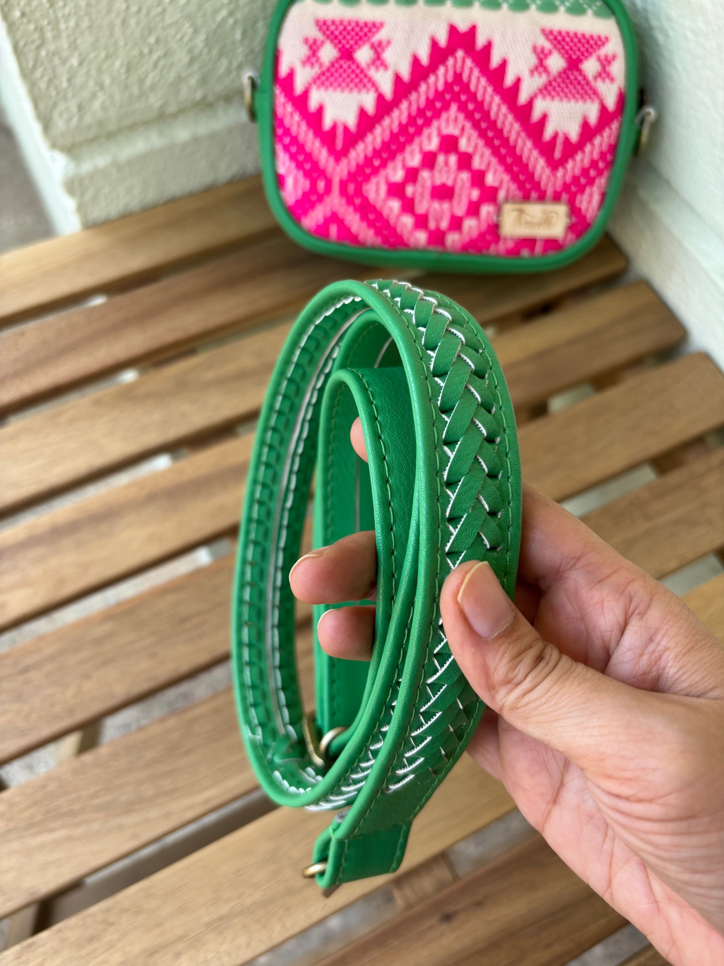 Pink & Green Sling Bag