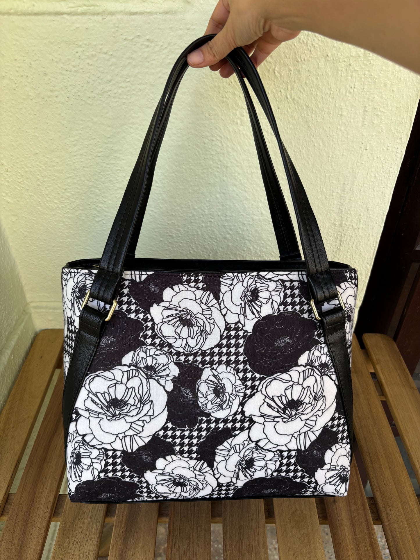 Monochrome Bloom Tote