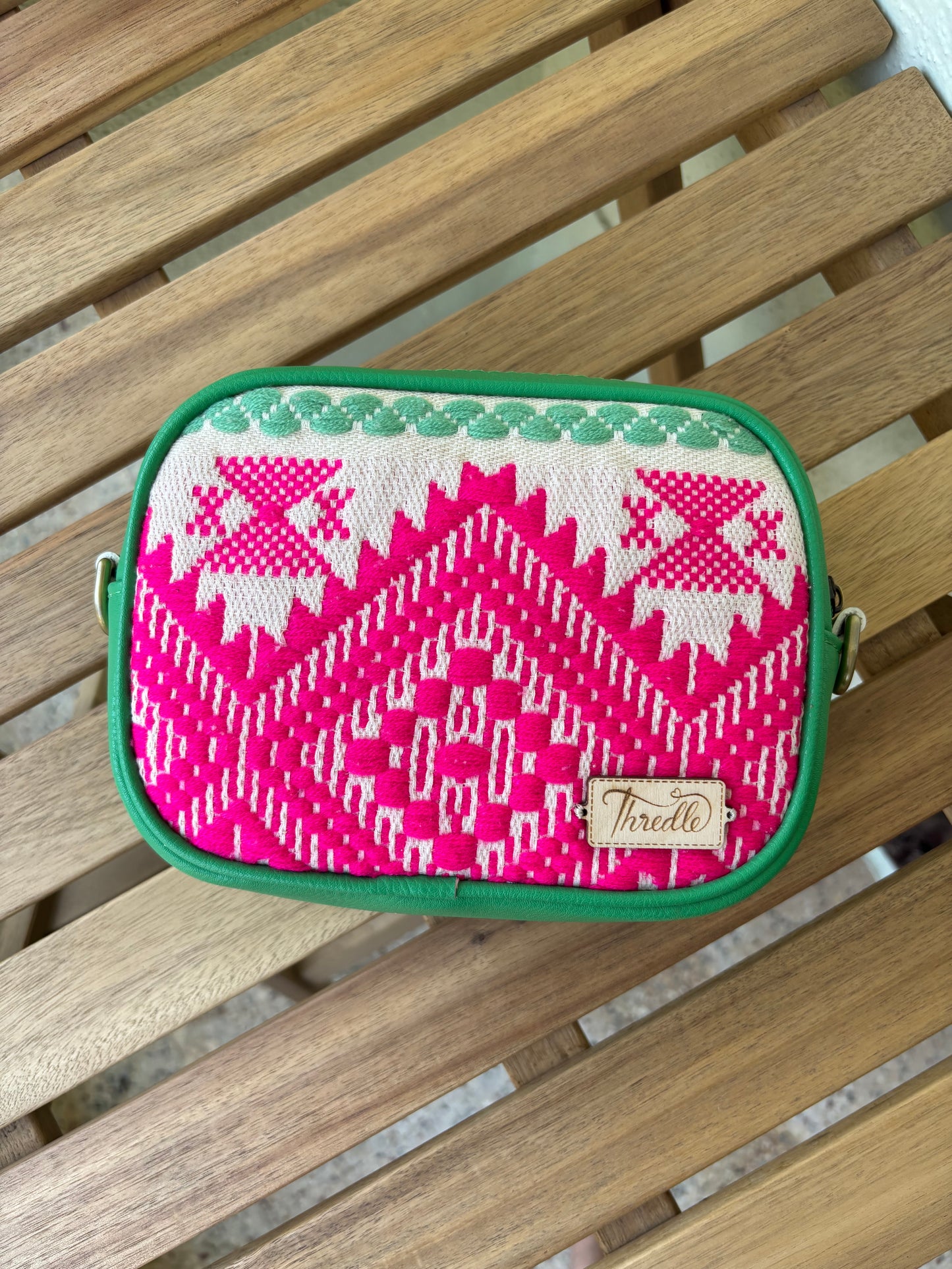 Pink & Green Sling Bag