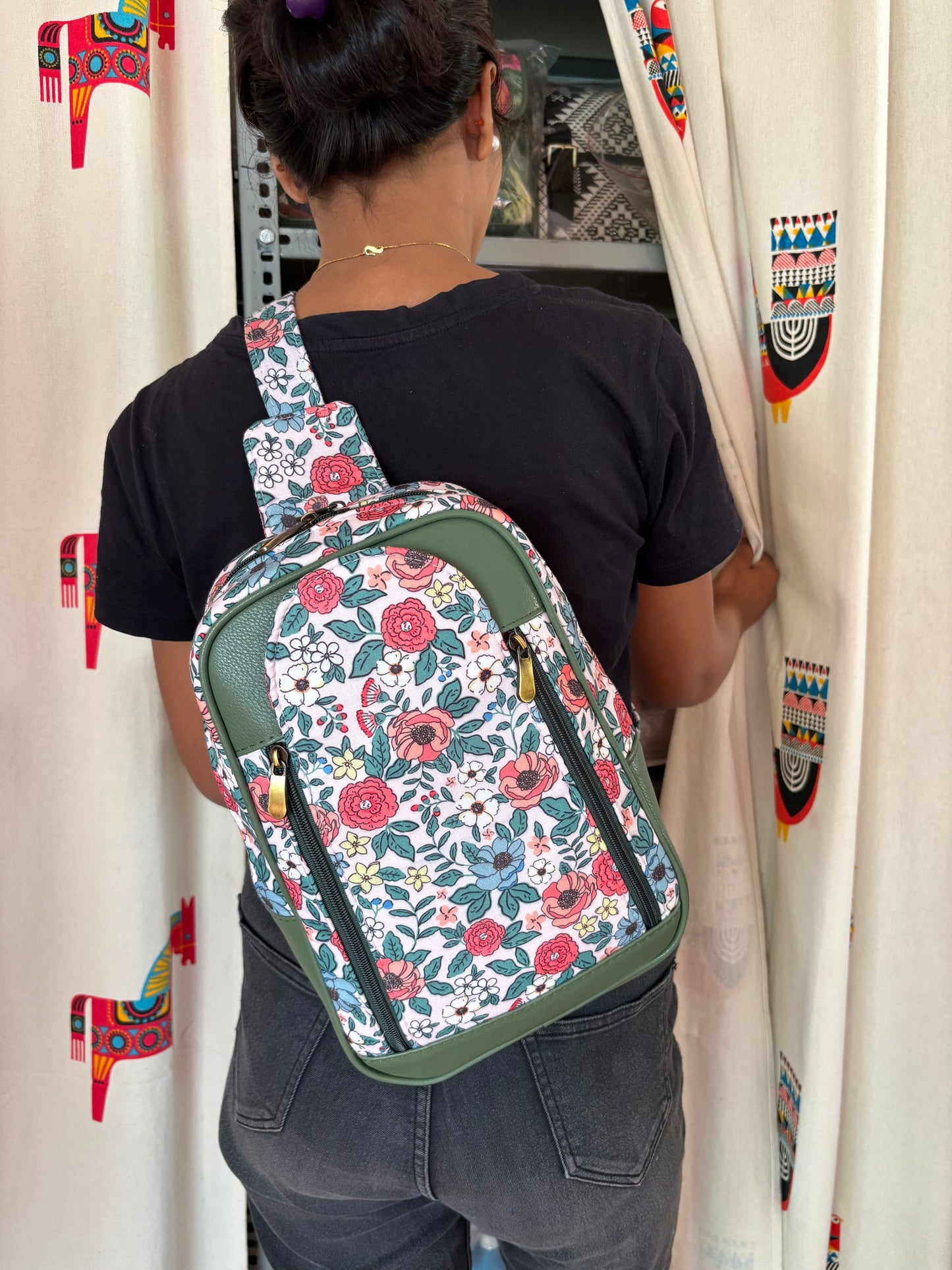 Floral Charm Chest & Back Sling