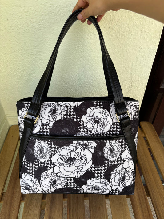 Monochrome Bloom Tote