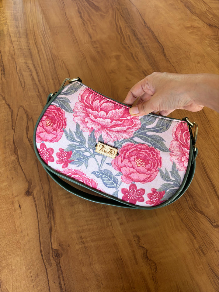Peony Garden Baguette Bag