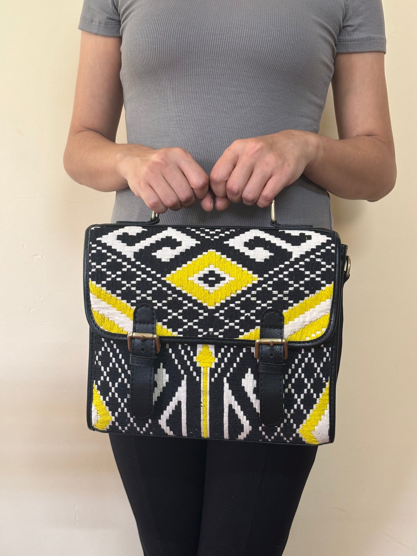 Aztec Noir Saddle Bag
